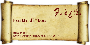 Fuith Ákos névjegykártya