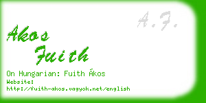 akos fuith business card